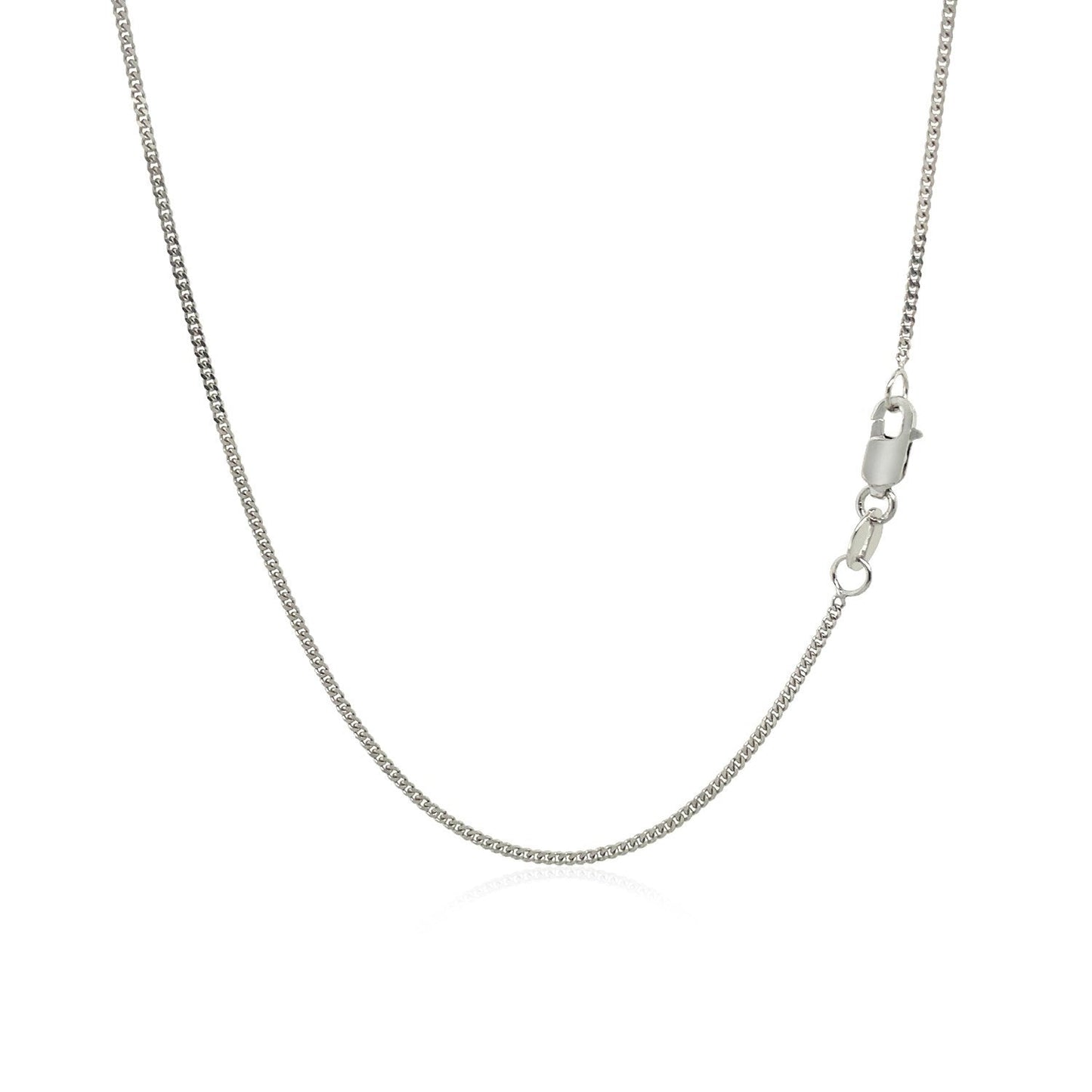 14k white gold gourmette chain necklace 1.0mm with lobster clasp on Tampa Home & Garden Store