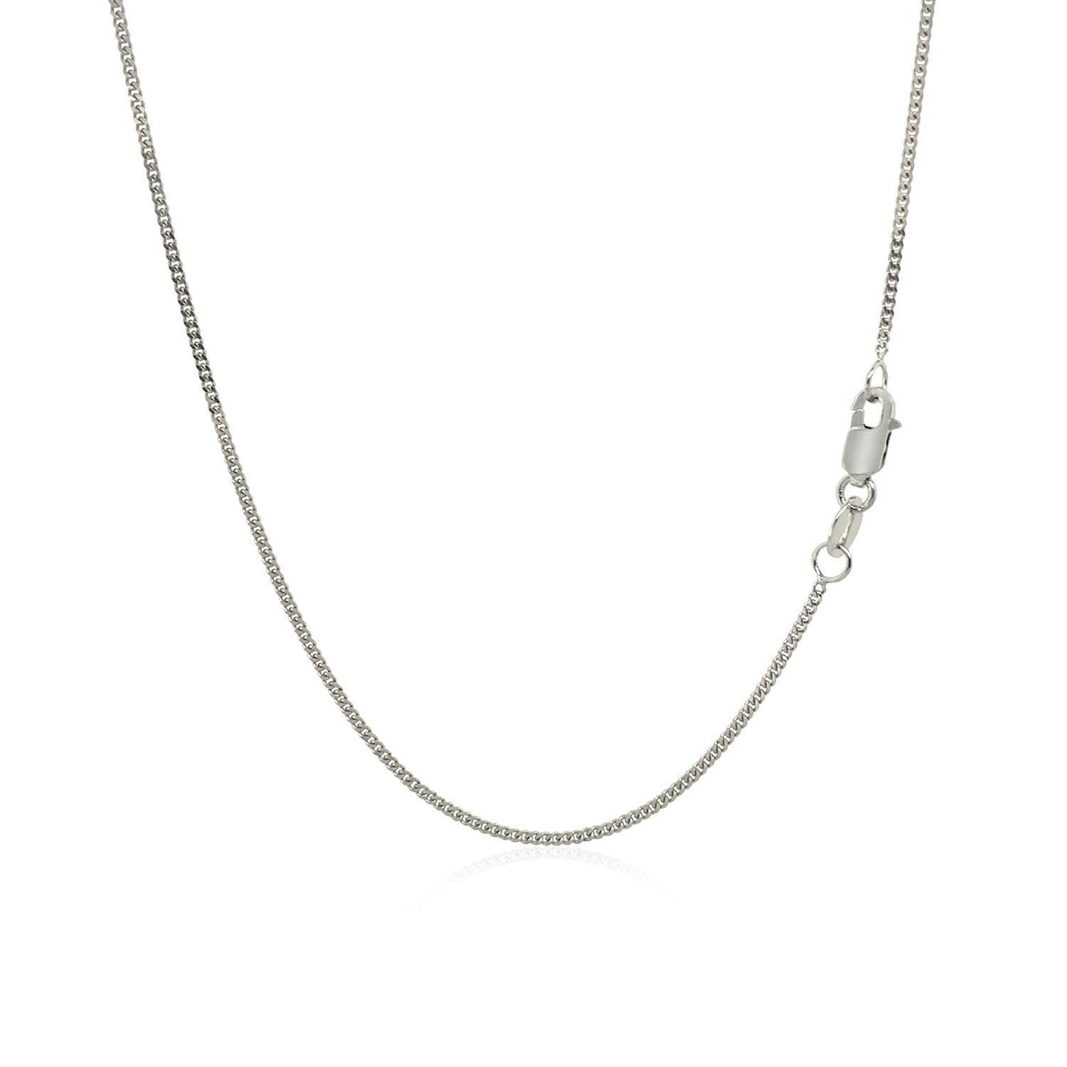 14k white gold gourmette chain necklace 1.0mm with lobster clasp on Tampa Home & Garden Store