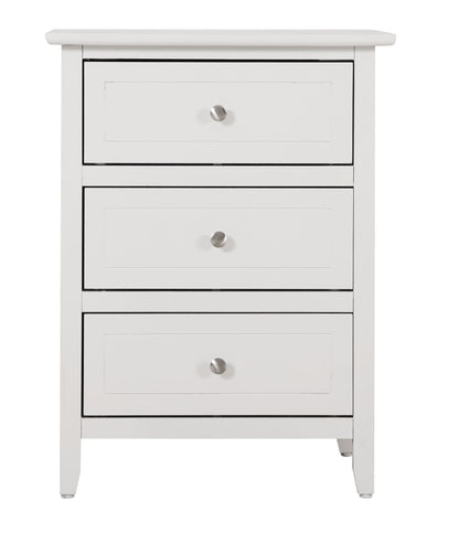 3 Drawer Nightstand white finish accent nightstand by HouseOfZazla with brushed nickel knobs on Tampa Home & Garden Store