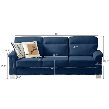 Three Seater Elegant Stationary Sofa for Living