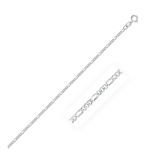 14k white gold solid Figaro chain necklace 1.9mm with spring ring clasp by Bids.com on Tampa Home & Garden Store