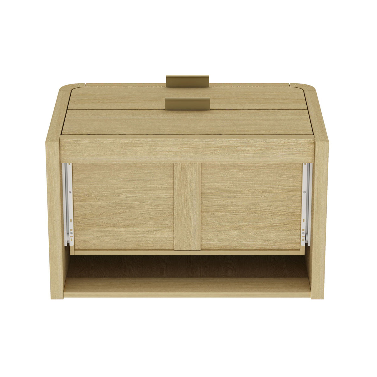 Modern minimalist solid wood nightstand with two drawers in light brown, HouseOfZazla on Tampa Home & Garden Store