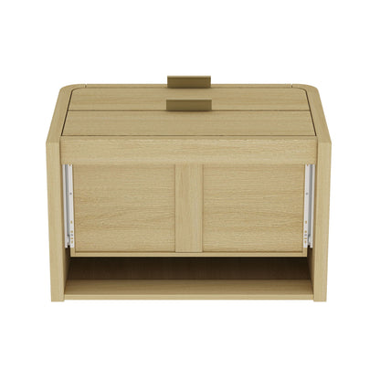 Modern minimalist solid wood nightstand with two drawers in light brown, HouseOfZazla on Tampa Home & Garden Store
