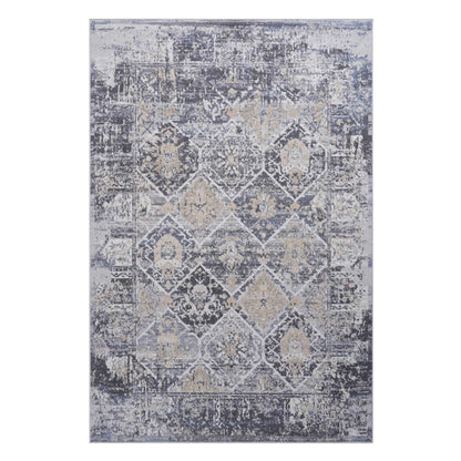 Traditional Area Rug by HouseOfZazla in blue-gray beige with distressed pattern, stain resistant on Tampa Home & Garden Store
