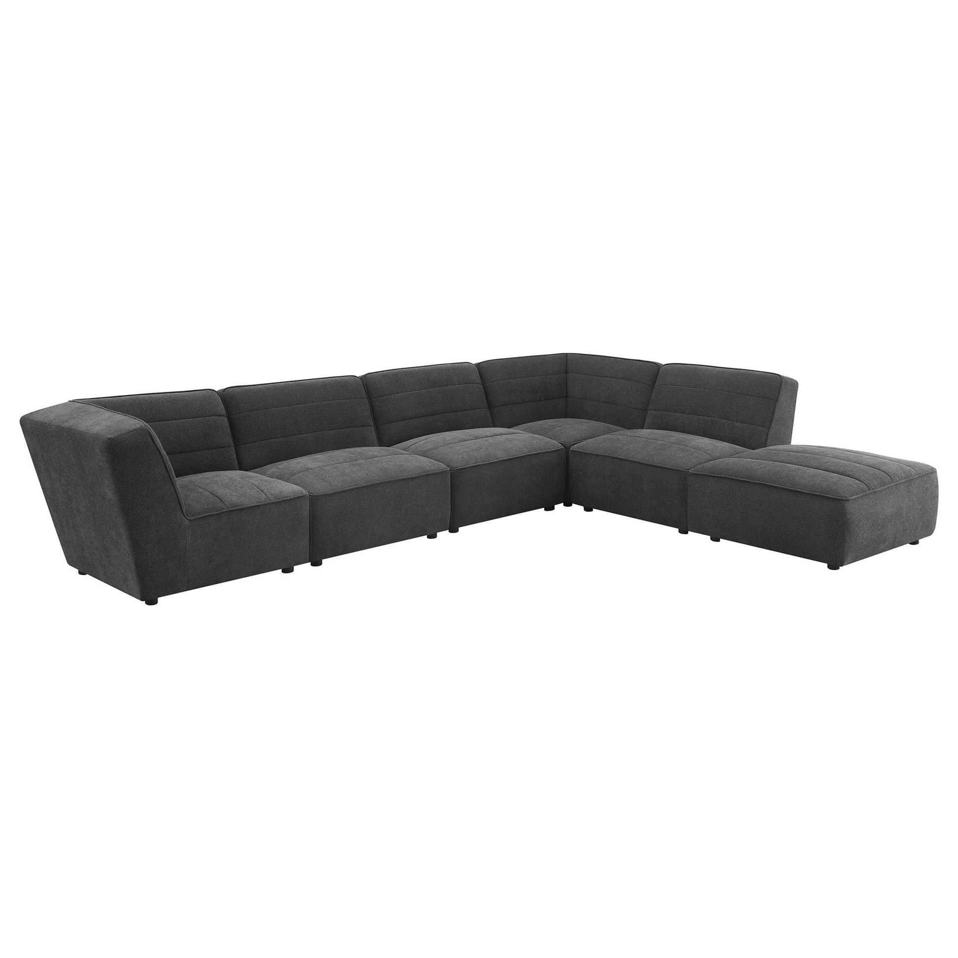 Vincent 6-piece modular sectional in charcoal gray fabric by HouseOfZazla on Tampa Home & Garden Store