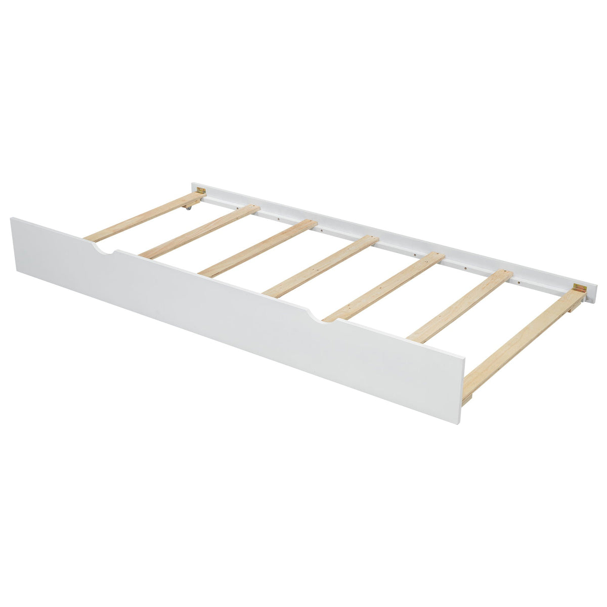 Platform bed frame white with natural wood slats for mattress support HouseOfZazla on Tampa Home & Garden Store