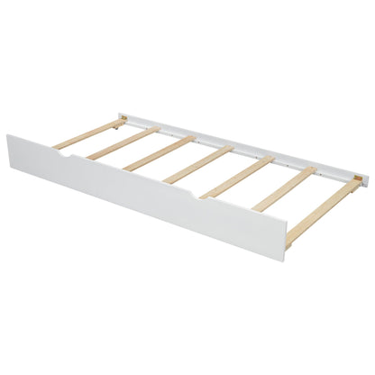 Platform bed frame white with natural wood slats for mattress support HouseOfZazla on Tampa Home & Garden Store