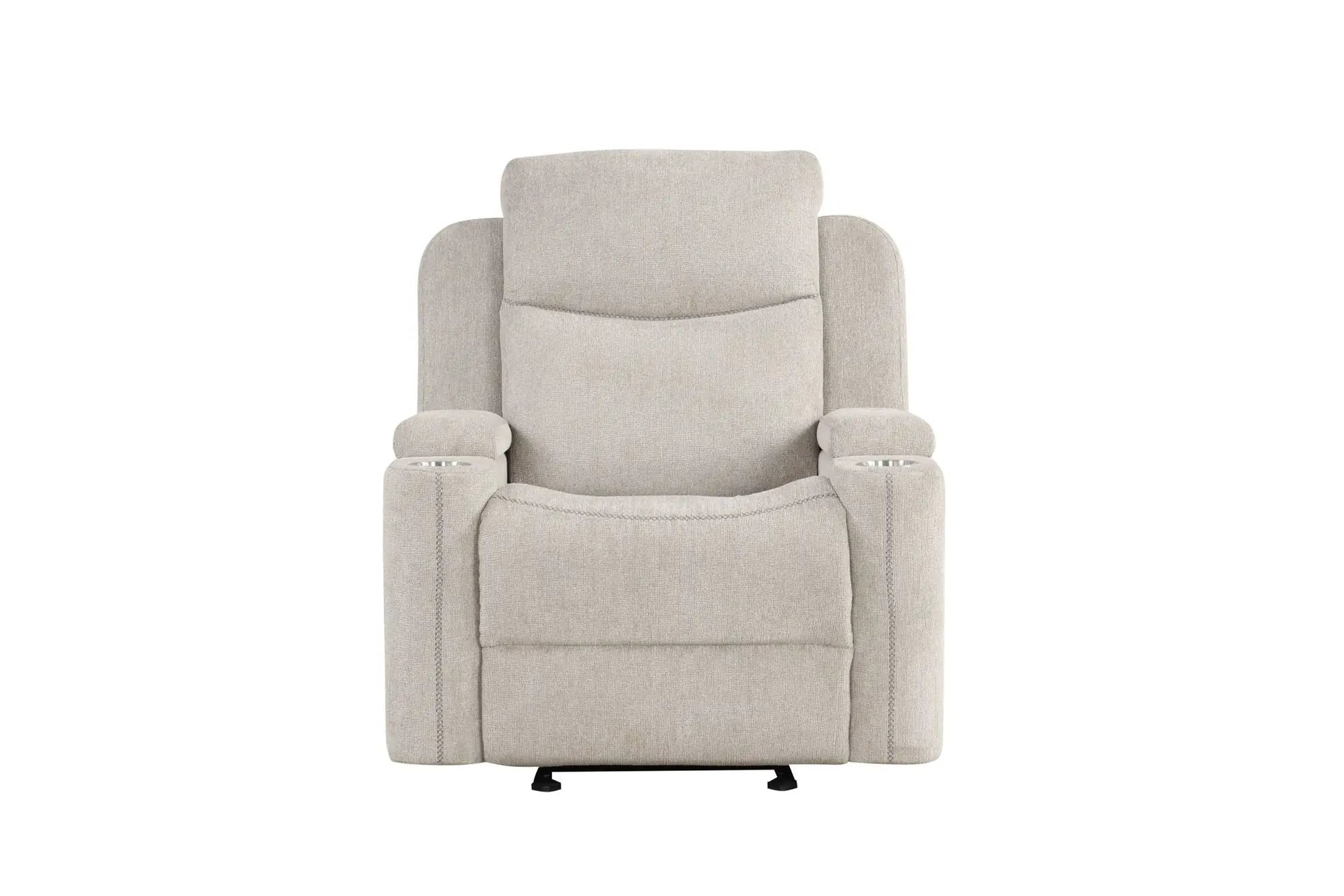 Galya Motion Glider Recliner in light gray fabric by Unique Piece Furniture on Tampa Home & Garden Store
