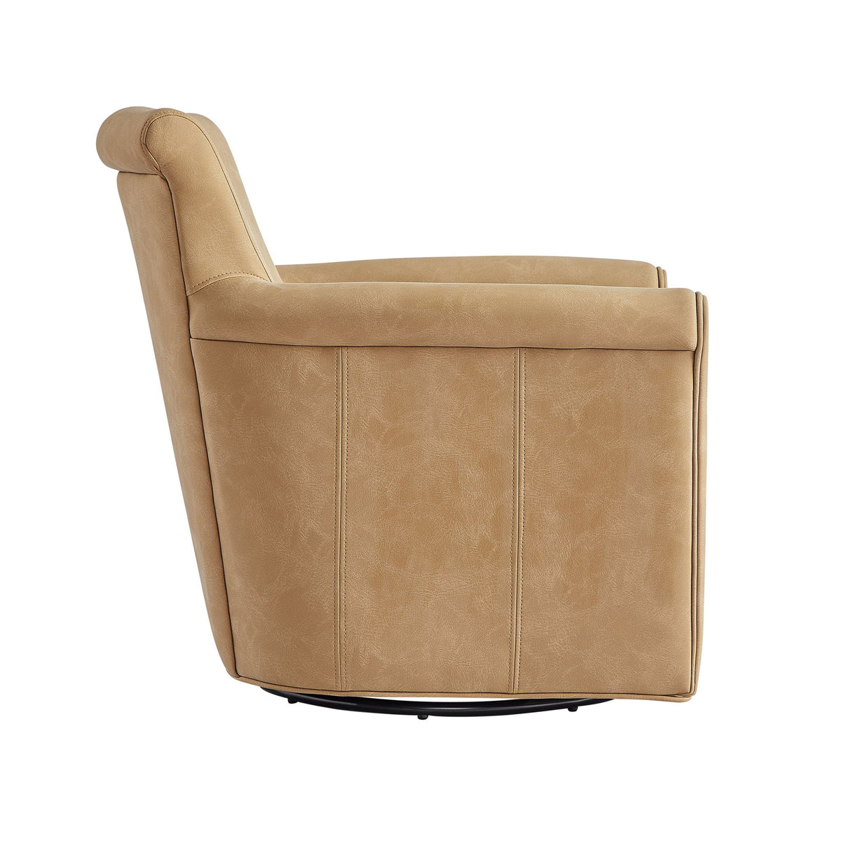 Westly Swivel Accent Chair tan leather with 360-degree base by HouseOfZazla on Tampa Home & Garden Store
