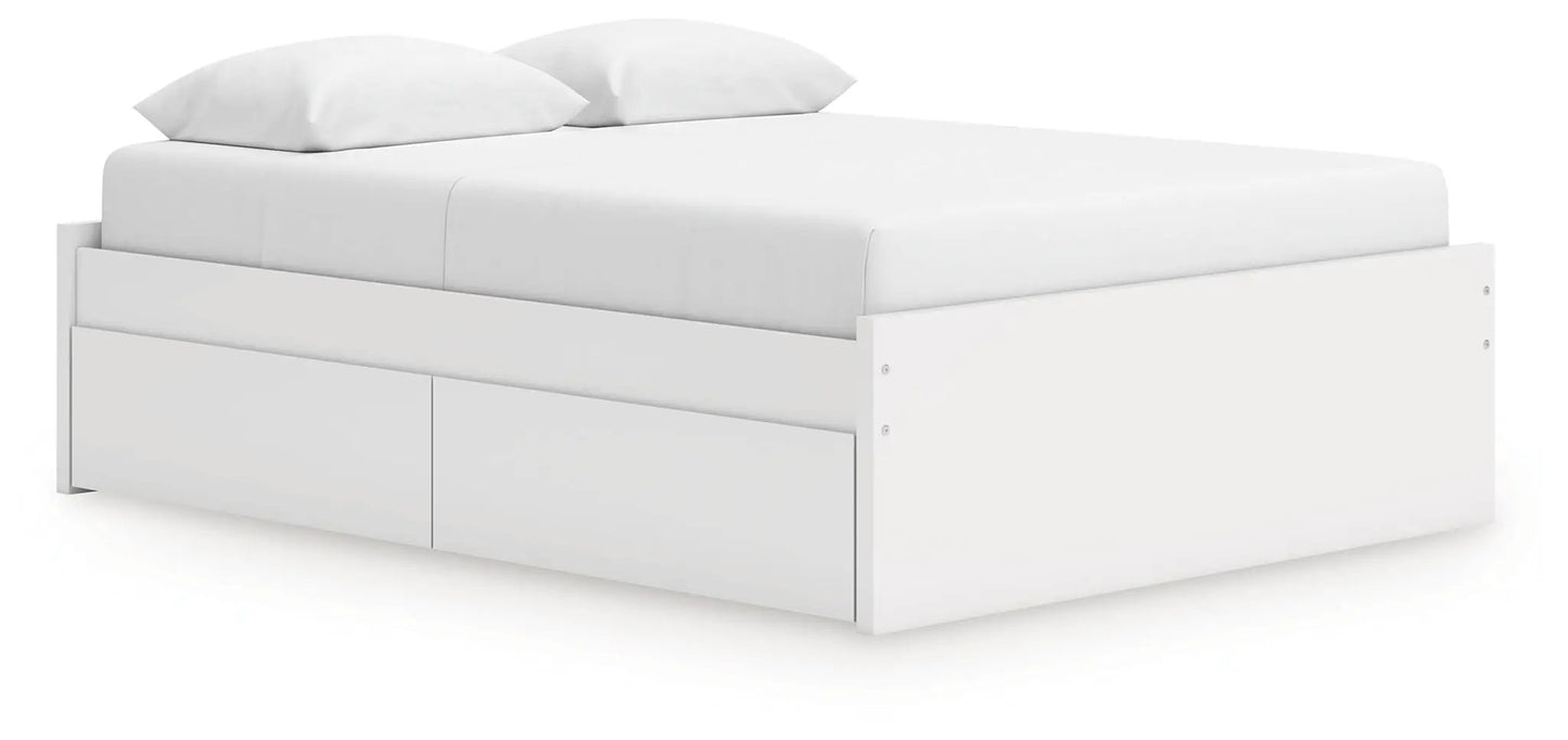 Onita platform bed with two underbed storage drawers, white finish by Unique Piece Furniture on Tampa Home & Garden Store