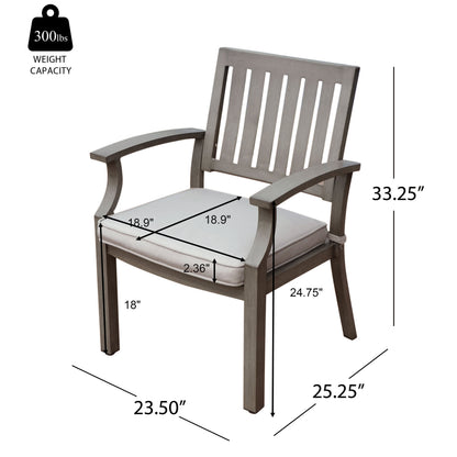 Outdoor Aluminum Dining Chair and Cushion Set 2