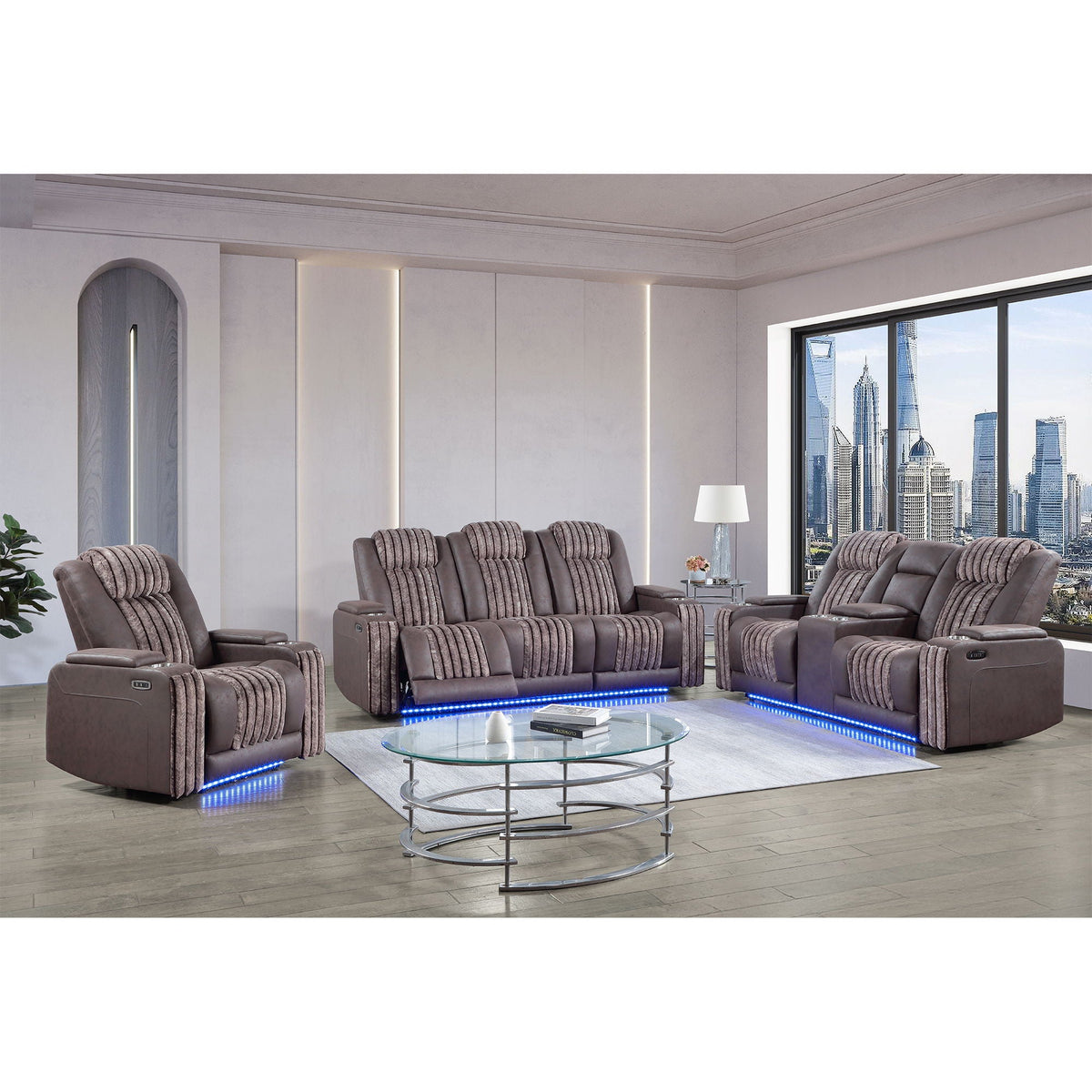 Duran Power Reclining Sofa and Drop Down Table