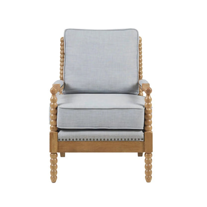 Arm Chair With Back Spindle Design and Cushions