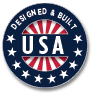 Mattress badge with USA stars for Restonic ComfortCare Hybrid Heartland Firm on Tampa Home & Garden Store