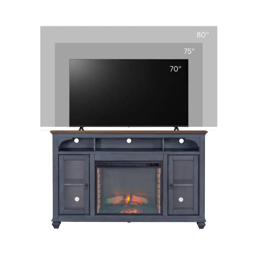 Fireplace TV Stand for TVs Up to 80 Inches Blue
