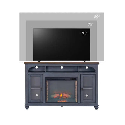 Fireplace TV Stand for TVs Up to 80 Inches Blue