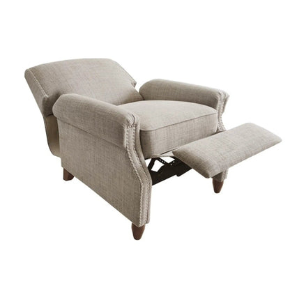 Julian push-back recliner in sand fabric with nailhead trim by Unique Piece Furniture on Tampa Home & Garden Store