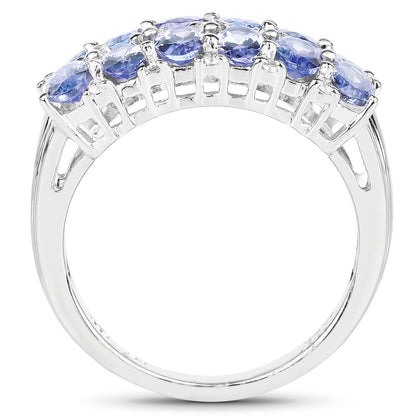 Ring 3.16ct tanzanite & white topaz in sterling silver with prong-set stones on Tampa Home & Garden Store