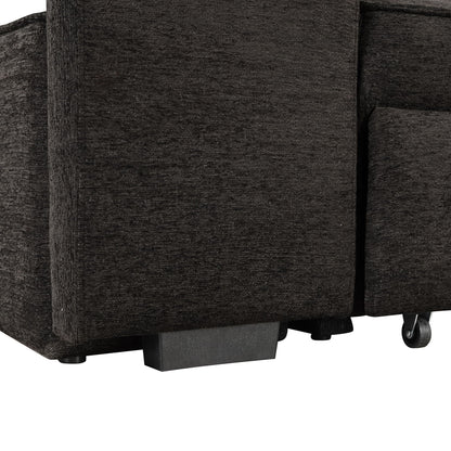 Modern L shape sleeper sectional sofa from HouseOfZazla in charcoal fabric with casters on Tampa Home & Garden Store