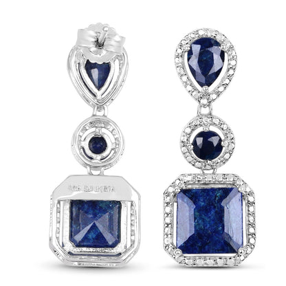 Earrings 11.62ct dyed sapphire sterling silver with blue stones by Bids.com on Tampa Home & Garden Store