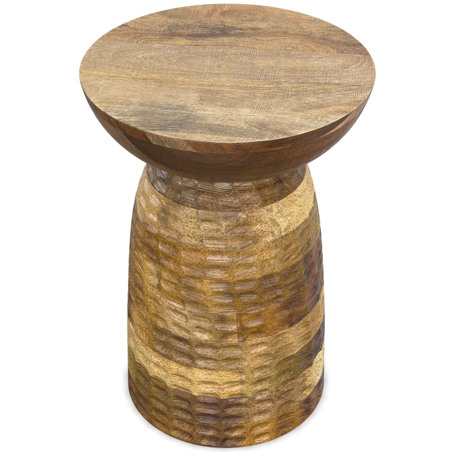 Boyd Handcrafted Accent Table round wooden top with brown finish by Unique Piece Furniture on Tampa Home & Garden Store