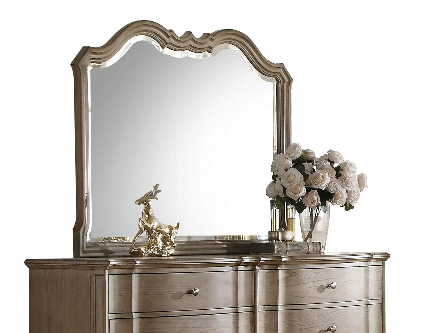 Chelmsford Taupe Mirror With Beveled Edge