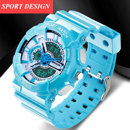 Stevvex sport watch blue military style with LED digital and analog display, waterproof 30M on Tampa Home & Garden Store
