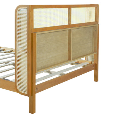 Premium Queen Rubber Wood Bed Frame and Headboard
