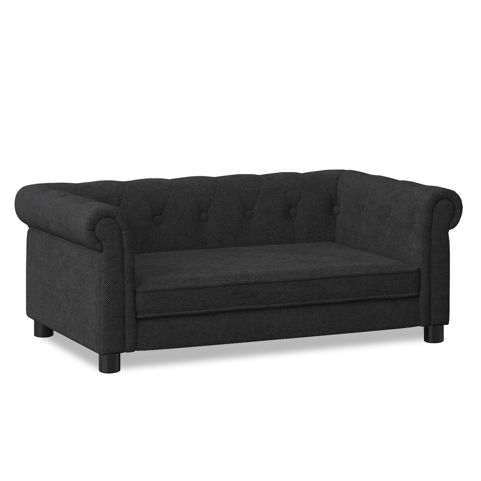 HouseOfZazla Modern Elegant Rectangle Elevated Dog Sofa with charcoal fabric on Tampa Home & Garden Store