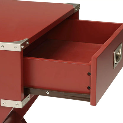 Babs Accent Table with Drawer Square Wooden Top