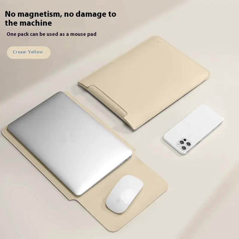 FLIPSTYLEZLLC non-magnetic laptop bag that doubles as a mouse pad in cream yellow on Tampa Home & Garden Store