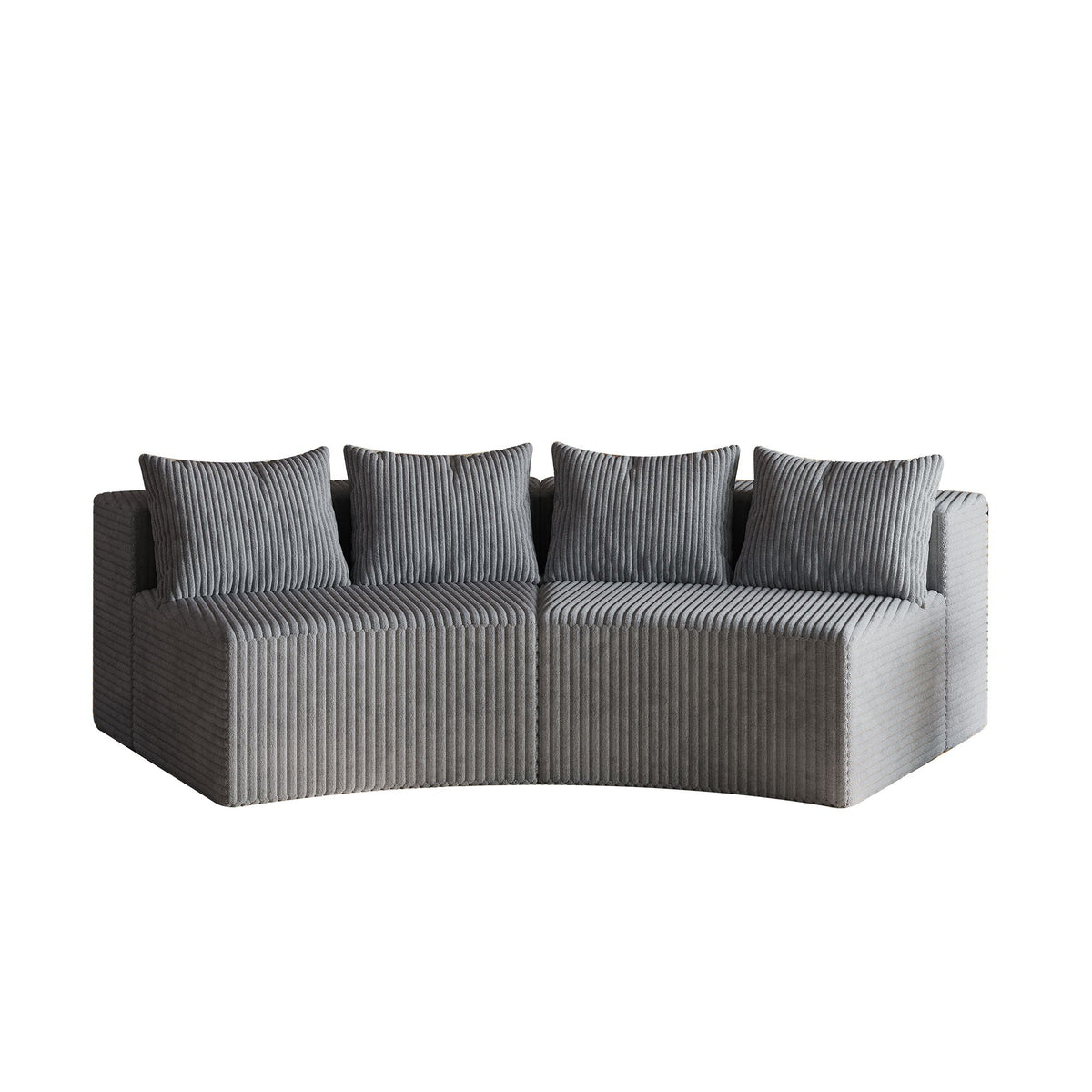 Curved Modular Sectional Sofa and Four Pillows