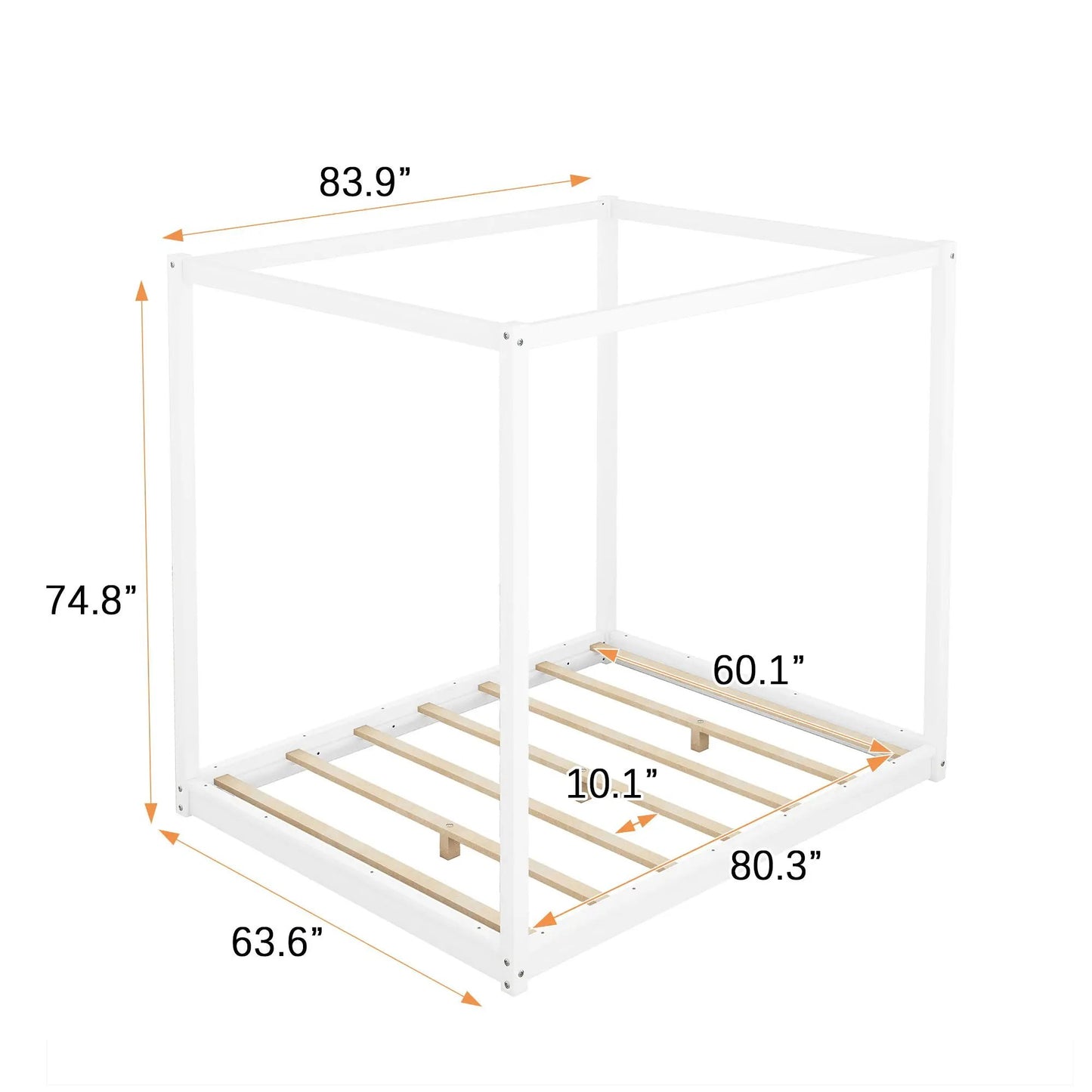 Wood canopy platform bed with airflow slats and support legs by Unique Piece Furniture on Tampa Home & Garden Store