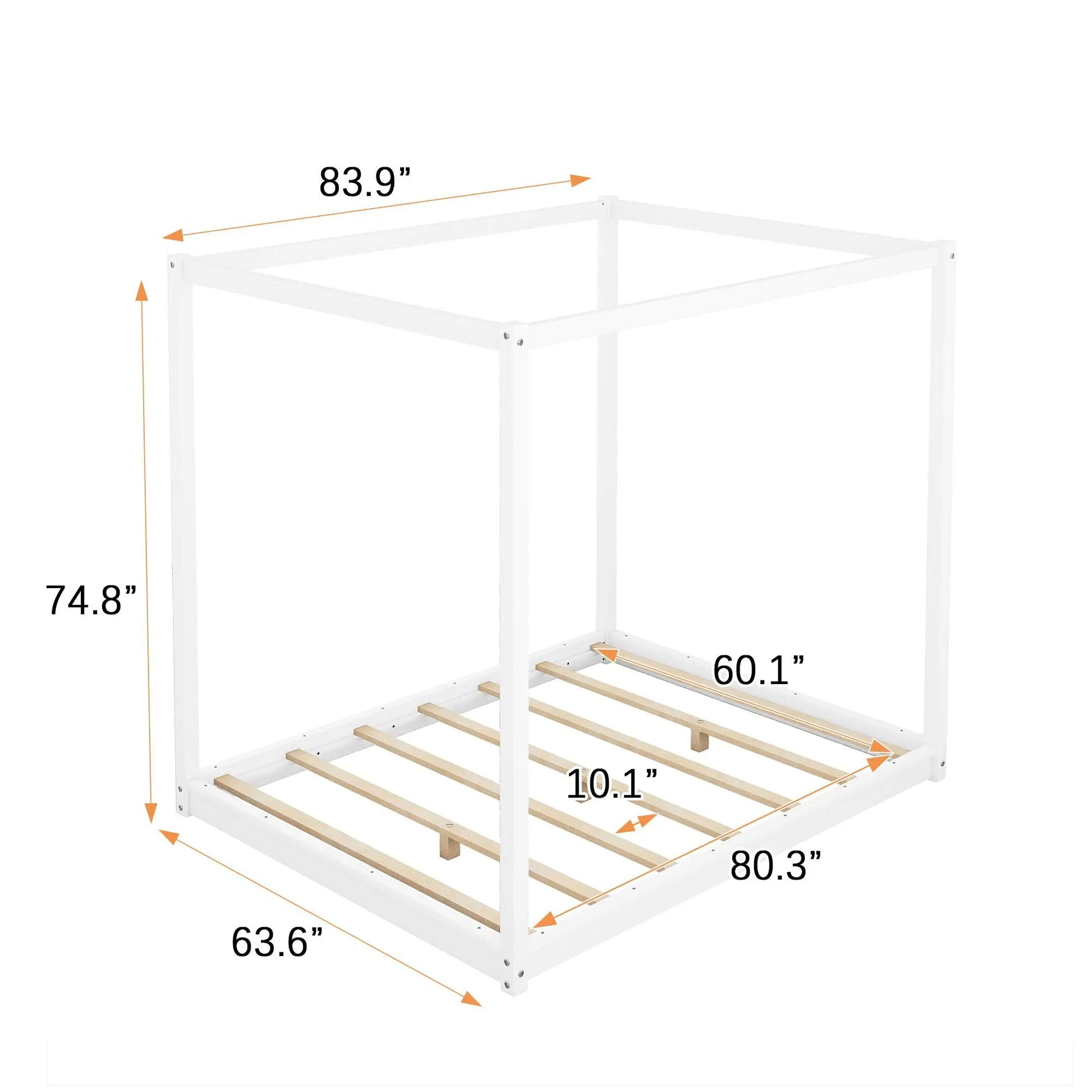 Wood canopy platform bed with airflow slats and support legs by Unique Piece Furniture on Tampa Home & Garden Store