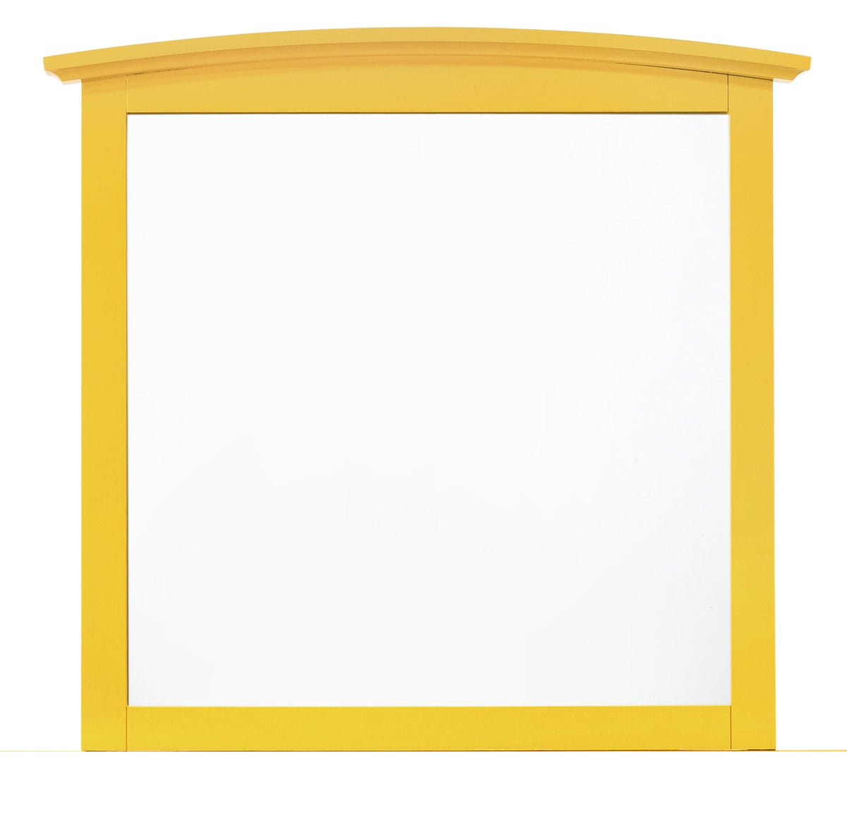 Wall mirror with yellow wood veneer frame and arched top design on Tampa Home & Garden Store
