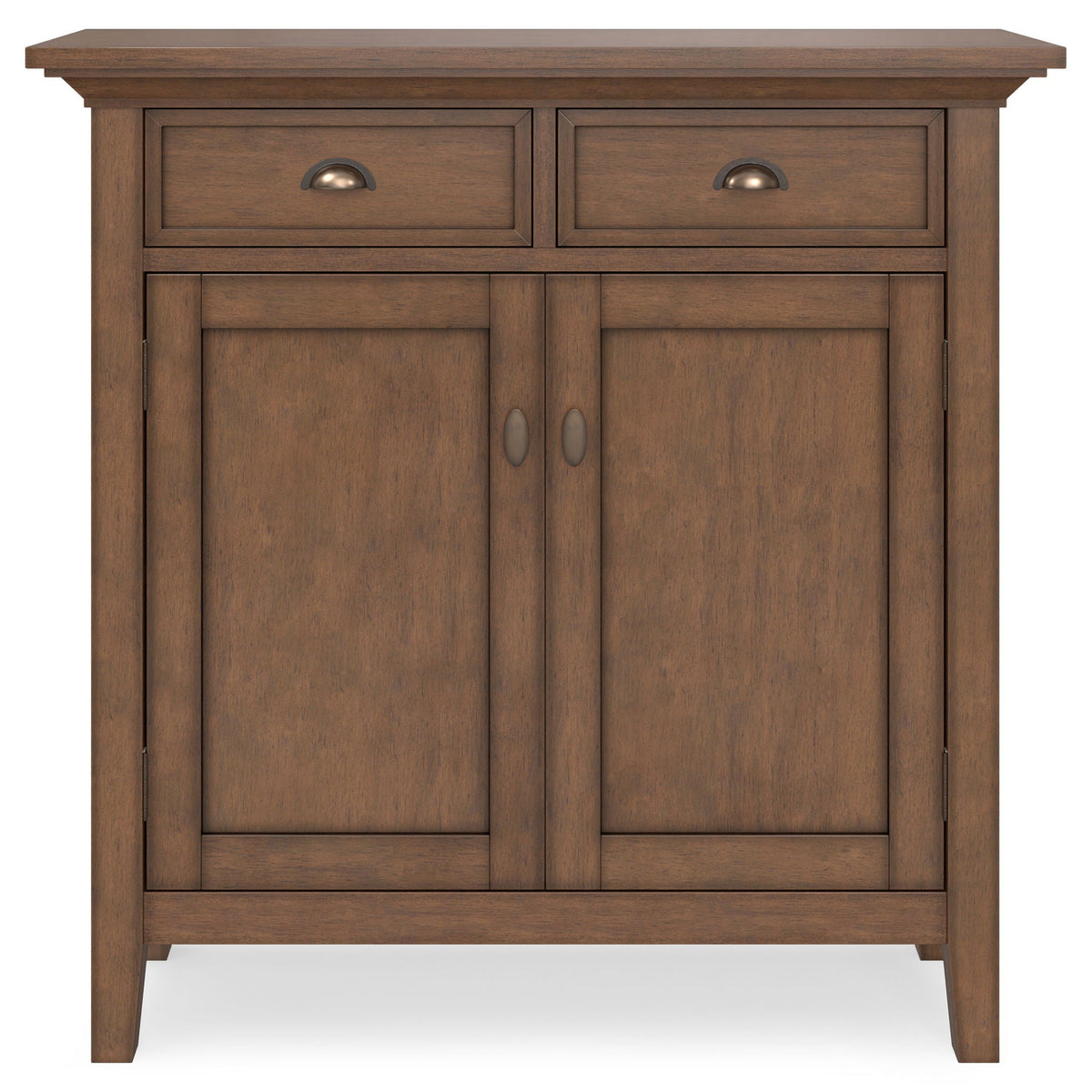 Entryway cabinet with two drawers and two doors in brown wood finish, HouseOfZazla on Tampa Home & Garden Store
