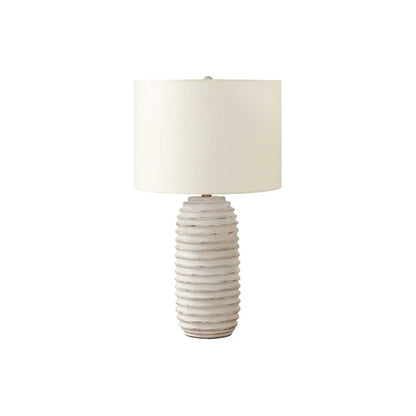 Table lamp resin ribbed cream base with cream shade by Unique Piece Furniture on Tampa Home & Garden Store
