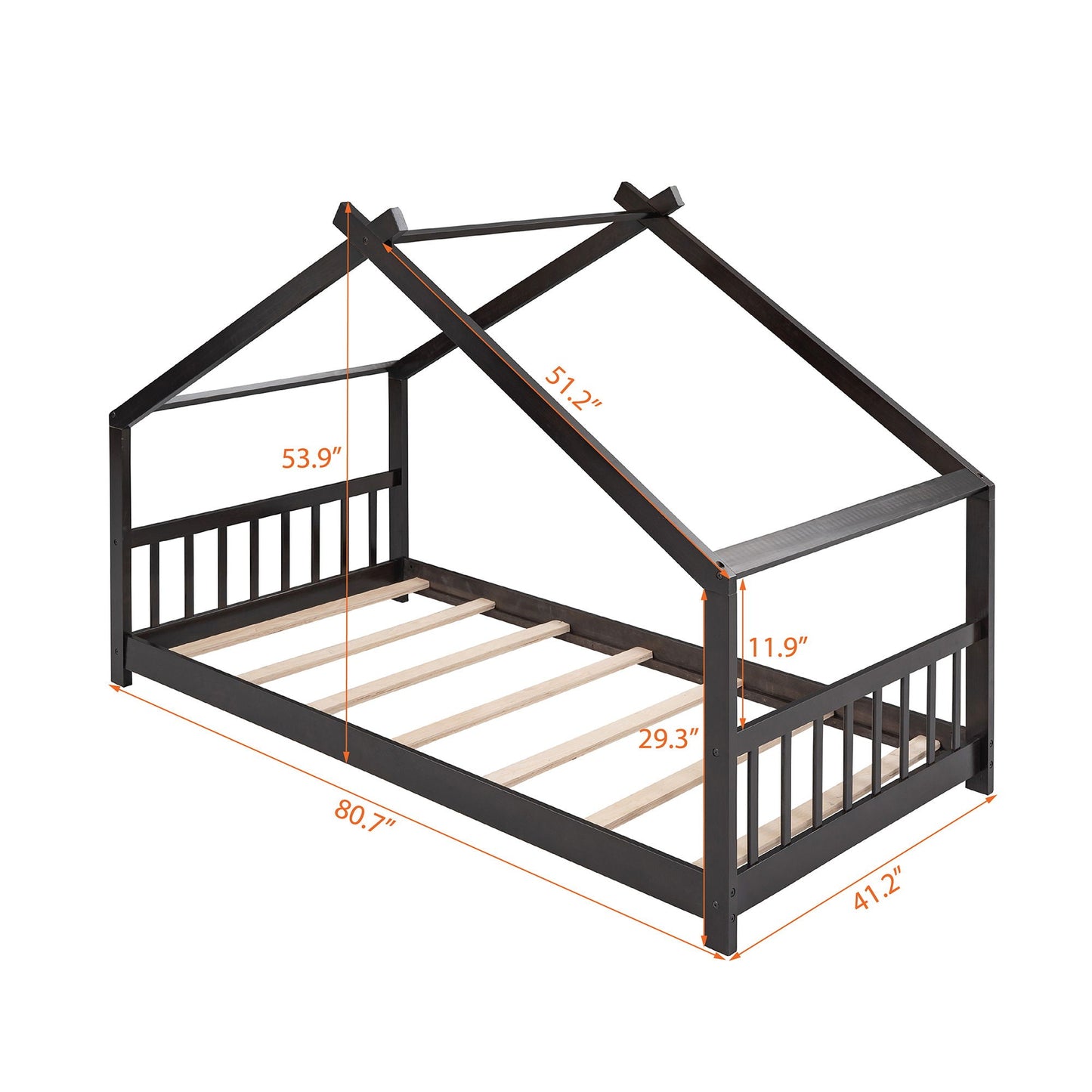 Playhouse Design Bed with Cozy Roof for Kids