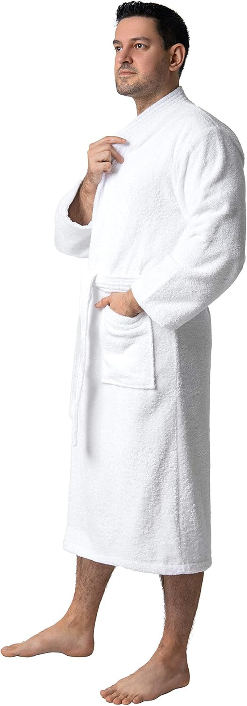 Bagno Milano Men’s 100% Organic Turkish Cotton Terry Bathrobe – Certified Soft, Absorbent, Kimono-Style Robe for Spa & Lounge