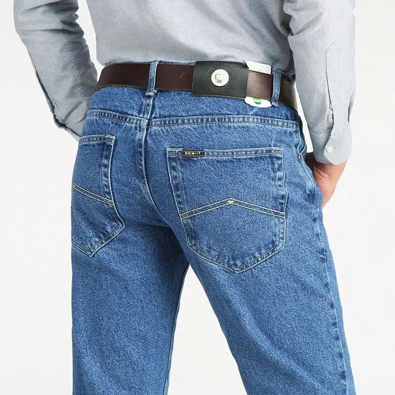 Men's Retro High-rise Jeans, blue denim, FLIPSTYLEZLLC, rear pockets with stitching on Tampa Home & Garden Store