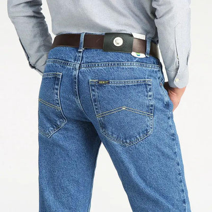 Men's Retro High-rise Jeans, blue denim, FLIPSTYLEZLLC, rear pockets with stitching on Tampa Home & Garden Store