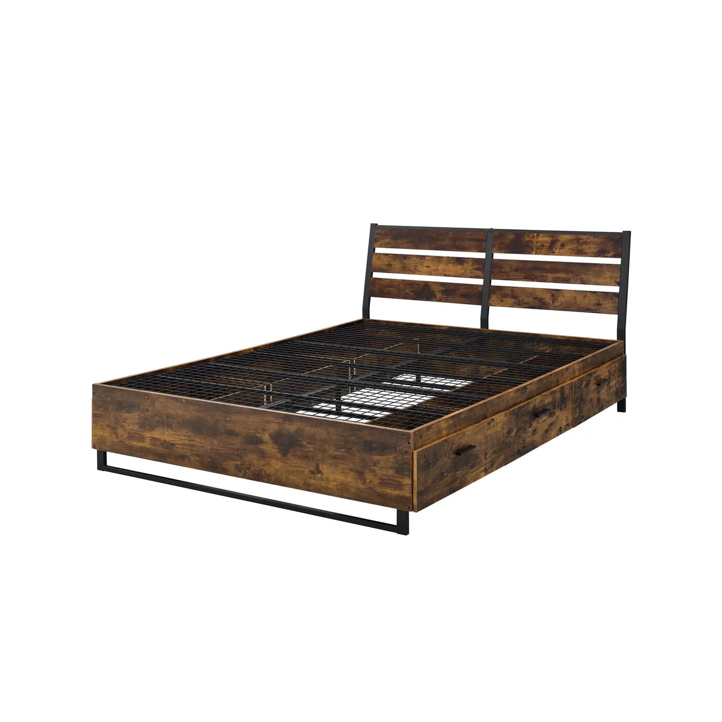 Juvanth Rustic Bed With Industrial Charm