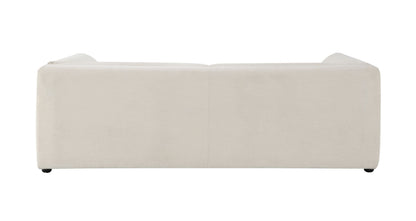 Jaeda Beige Boucle Sofa by HouseOfZazla, boucle upholstery, two-seater with low-profile arms on Tampa Home & Garden Store