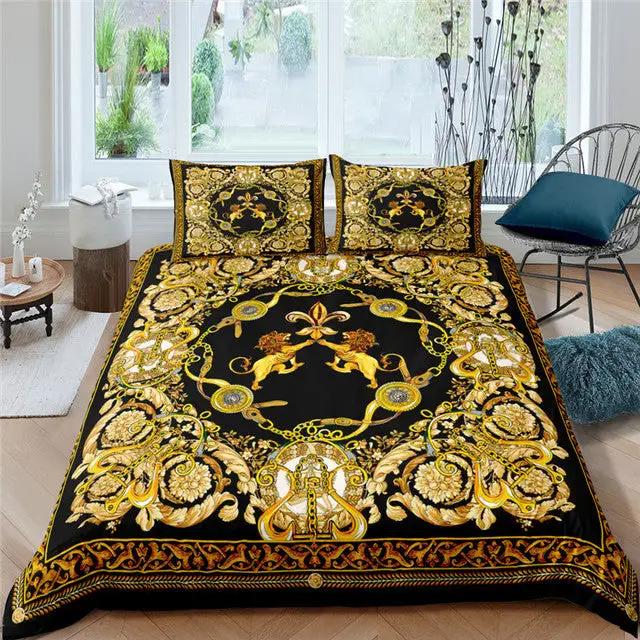 European Style Printed Quilt and Bedding Set