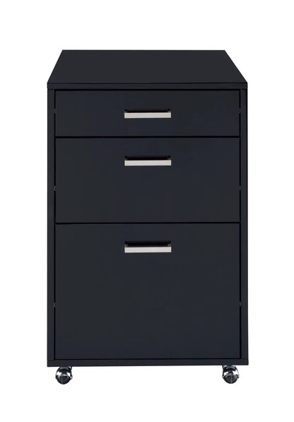 Coleen high-gloss black filing cabinet 4-drawer unit on casters by Unique Piece Furniture on Tampa Home & Garden Store