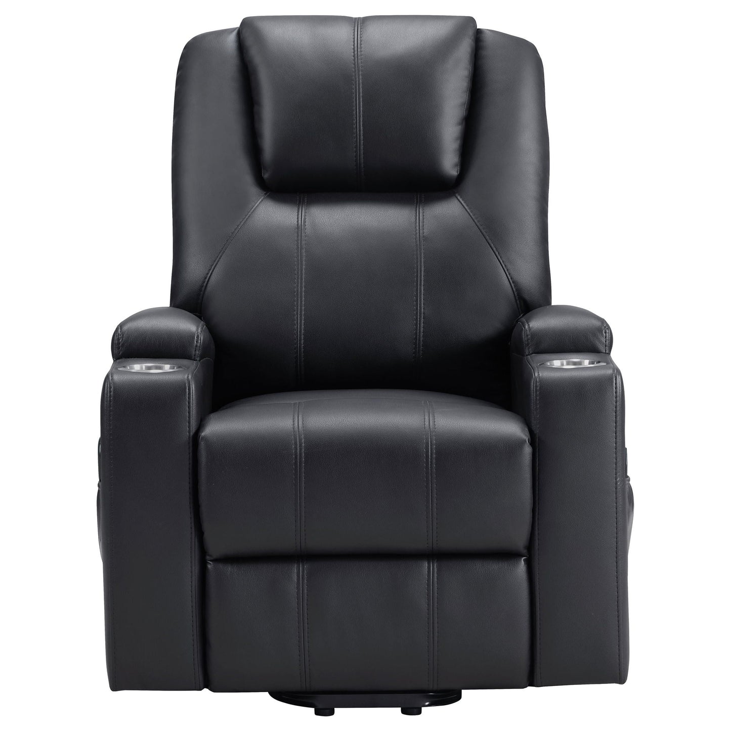 Macklin power lift massage recliner with heat, black leather, cupholders, HouseOfZazla on Tampa Home & Garden Store