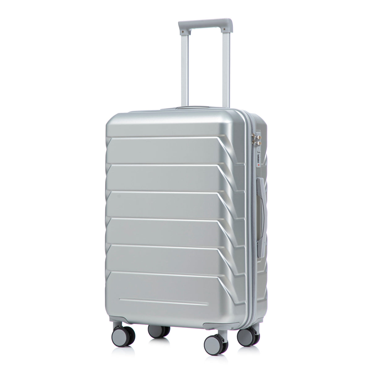 3-Piece ABS Spinner Wheel Luggage Set silver suitcase with extendable handle HouseOfZazla on Tampa Home & Garden Store