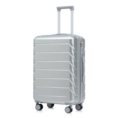 3-Piece ABS Spinner Wheel Luggage Set silver suitcase with extendable handle HouseOfZazla on Tampa Home & Garden Store