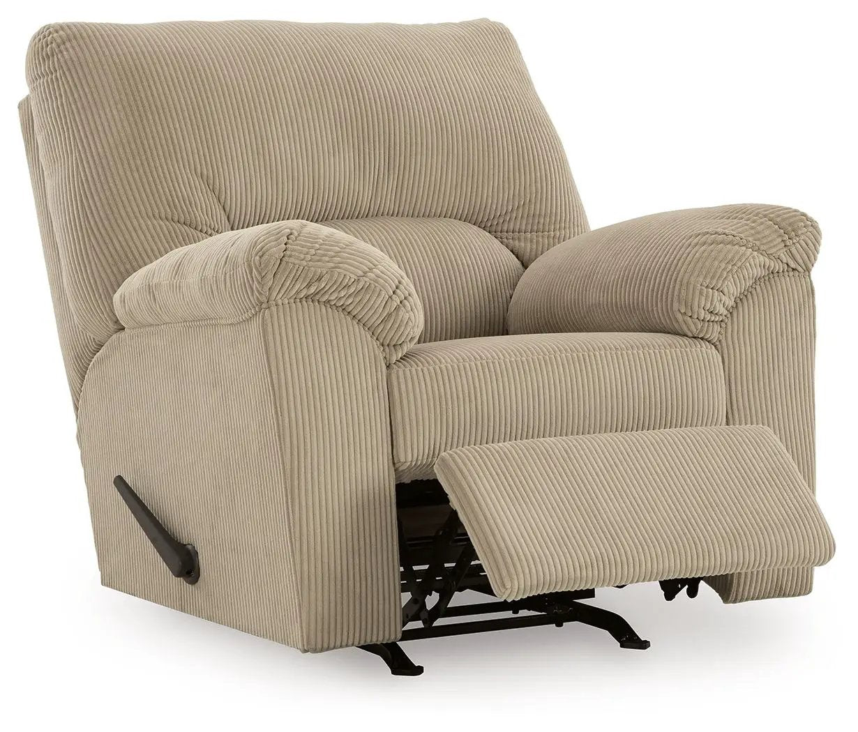 SimpleJoy Rocker Recliner beige corduroy by Unique Piece Furniture with footrest on Tampa Home & Garden Store
