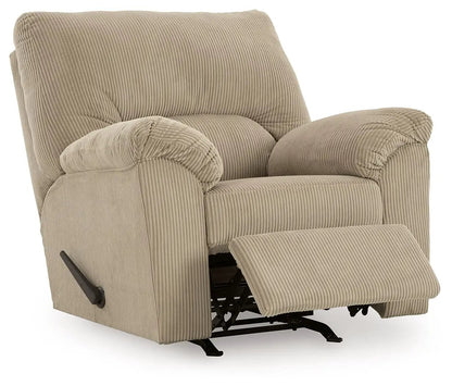 SimpleJoy Rocker Recliner beige corduroy by Unique Piece Furniture with footrest on Tampa Home & Garden Store